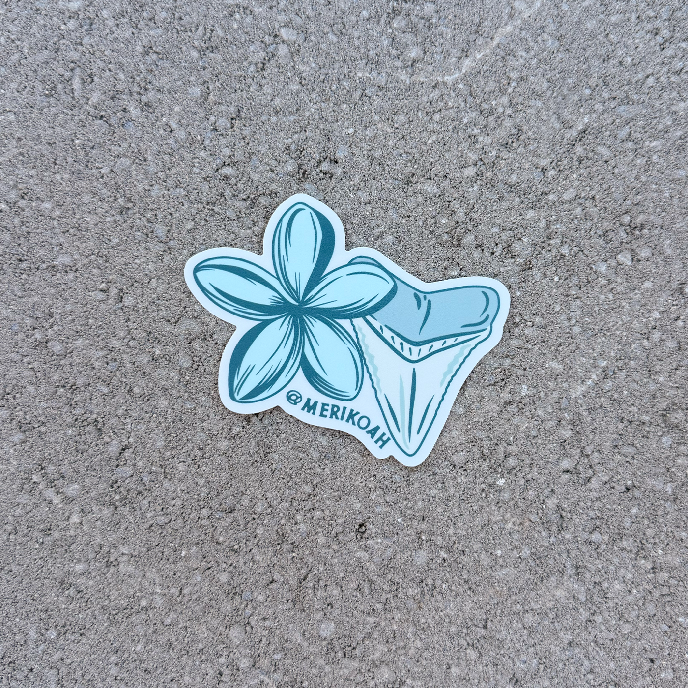 Shark tooth Plumeria Sticker